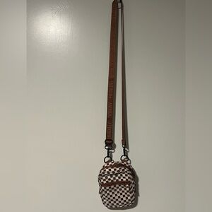 Brixley Mini Bag/Backpack Brown & White Checkered Print